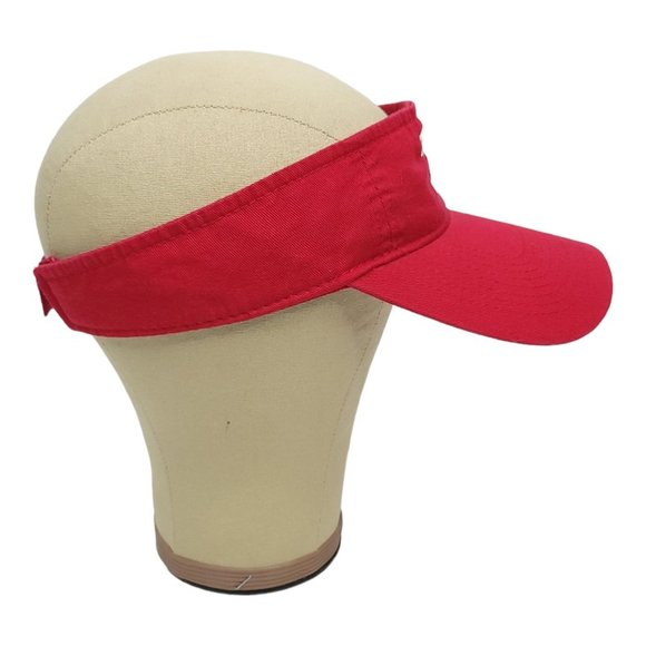 Port And Co TC Monogram Initials Strapback Visor Tennis Golf Hat Red - Picture 7 of 11